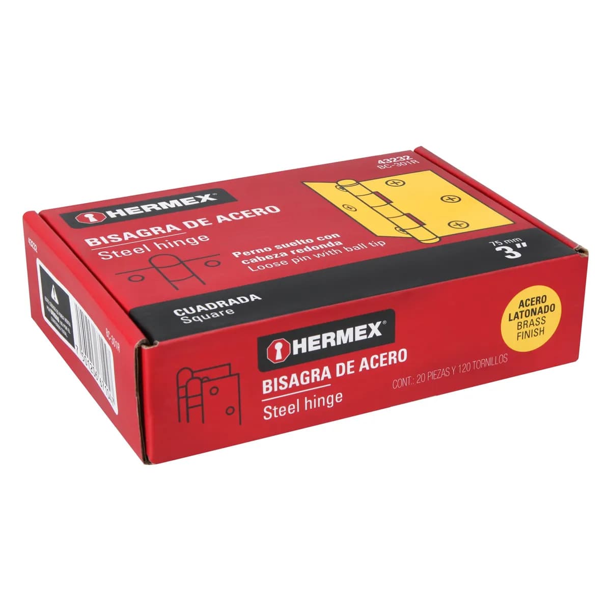 Bisagra de Libro 3" x 3" de Latón Hermex Truper - 43232