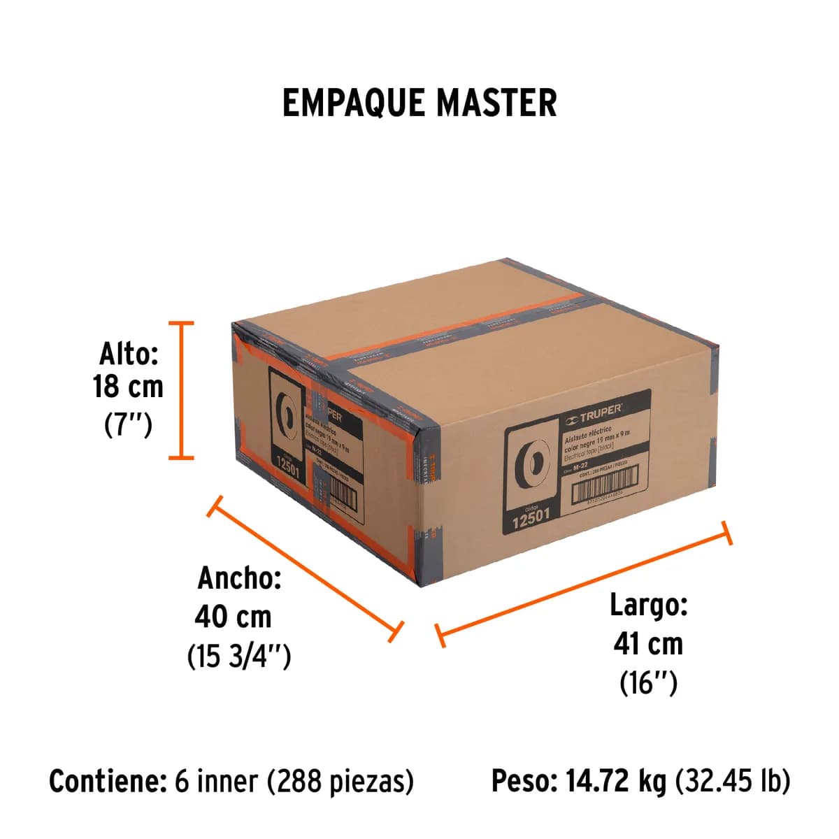 Cinta de Aislar Negra 19 mm x 9 m Truper - 12501