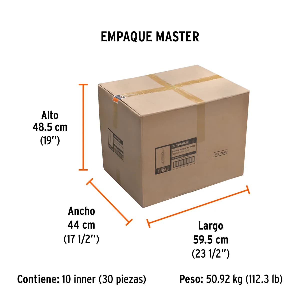Báscula Romana de Resorte 100 kg Truper - 17088