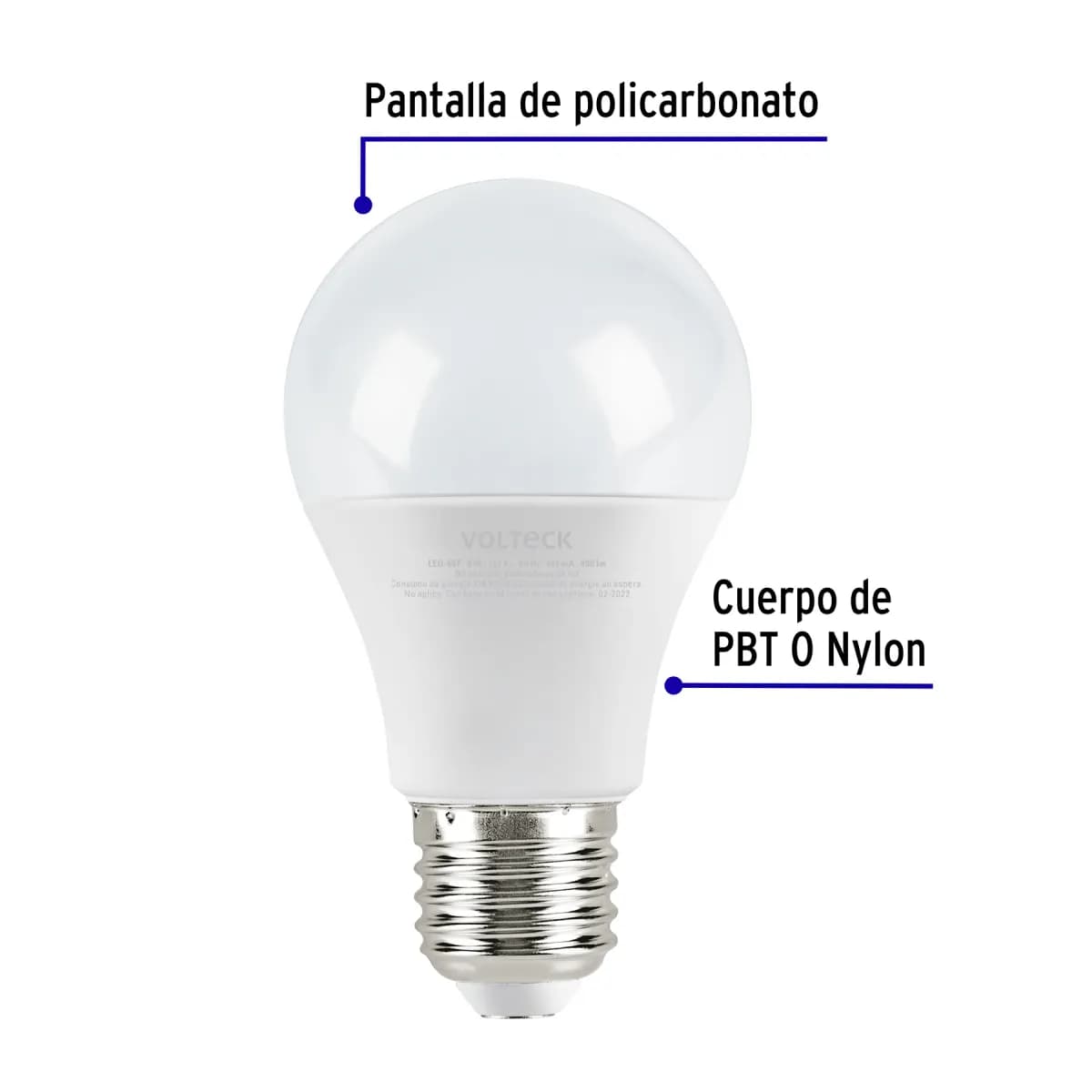 Foco LED 9 W (60 W) A19 6500 K 800 lm en Blíster Volteck - 46858