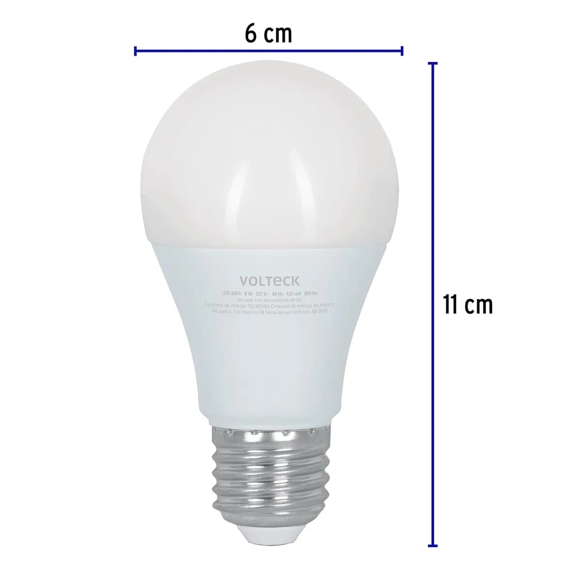 Foco LED 8 W (60 W) 6500 K con 3 Niveles de Luminosidad Volteck - 48052