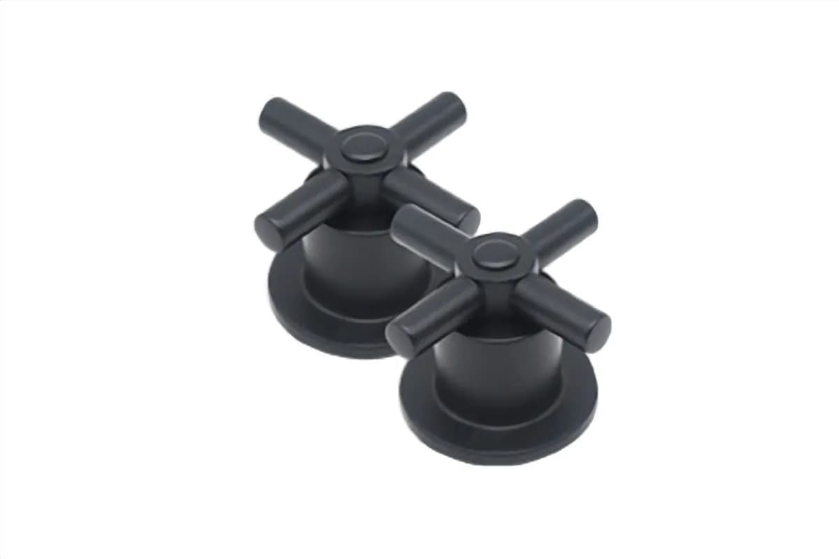 Juego de Manerales para Regadera Tipo Cruz Negro Mate MEER - MAN-007