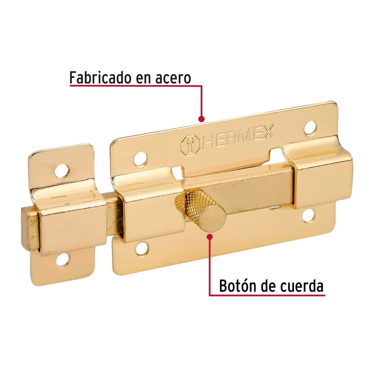 Pasador de Barra Plana 3" Latón PAL-36 Truper - 43725