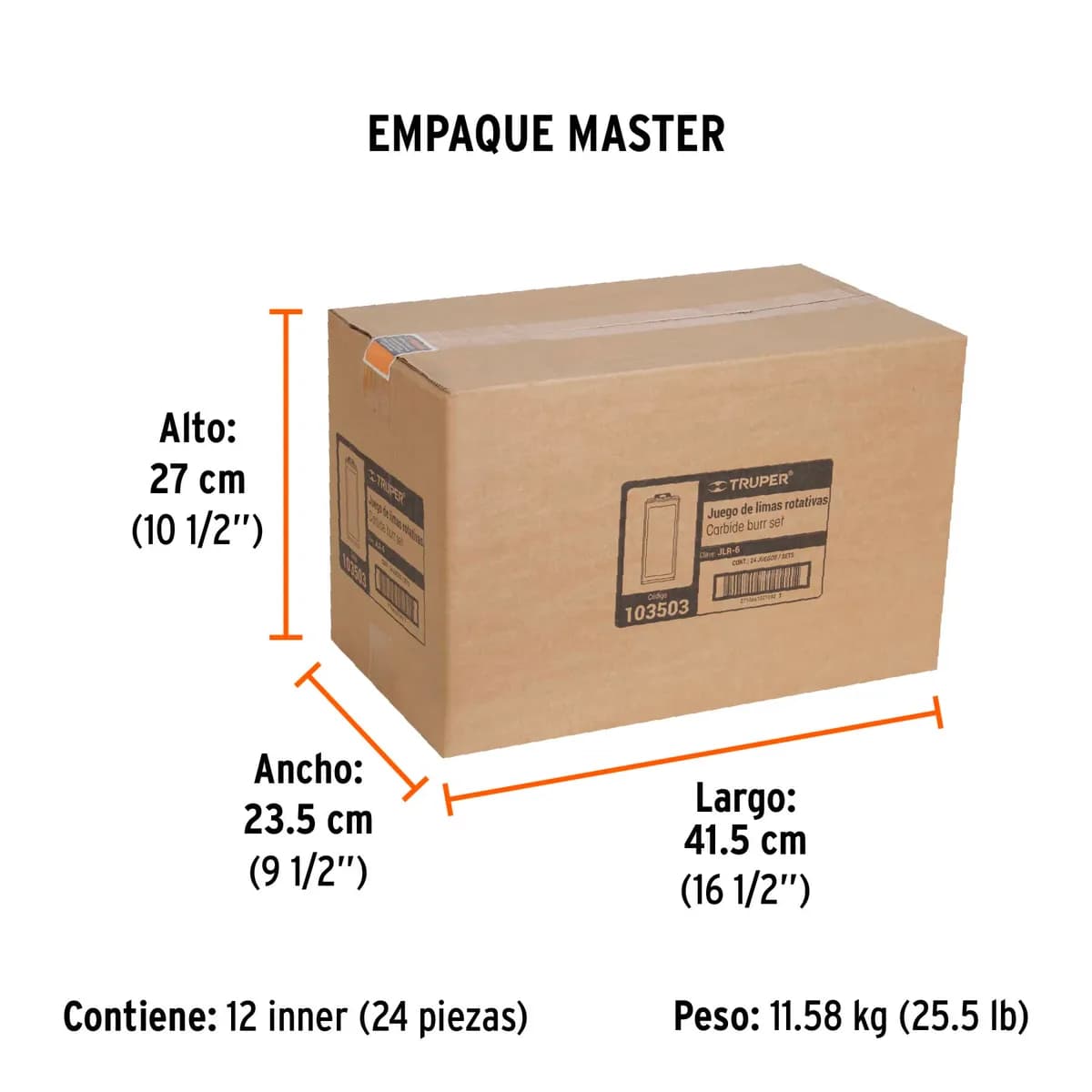 Juego de 6 Limas Rotativas Truper - 103503