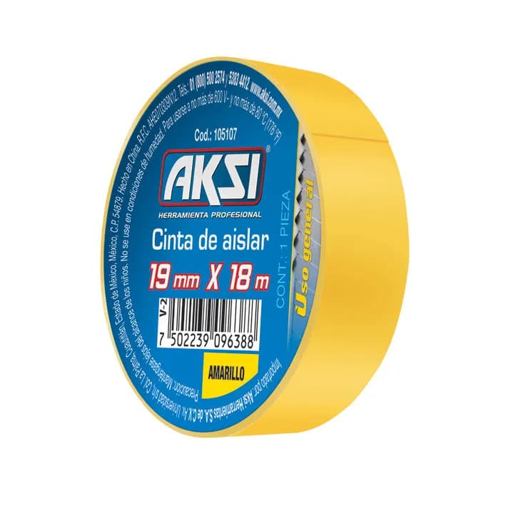 Cinta de Aislar Negra 19 mm x 9 Metros AKSI - 105101