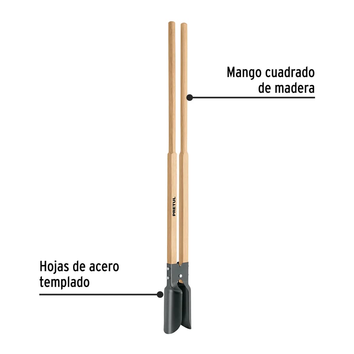 Cavador con Mangos de Madera 48" Pretul CA-34 - 22698