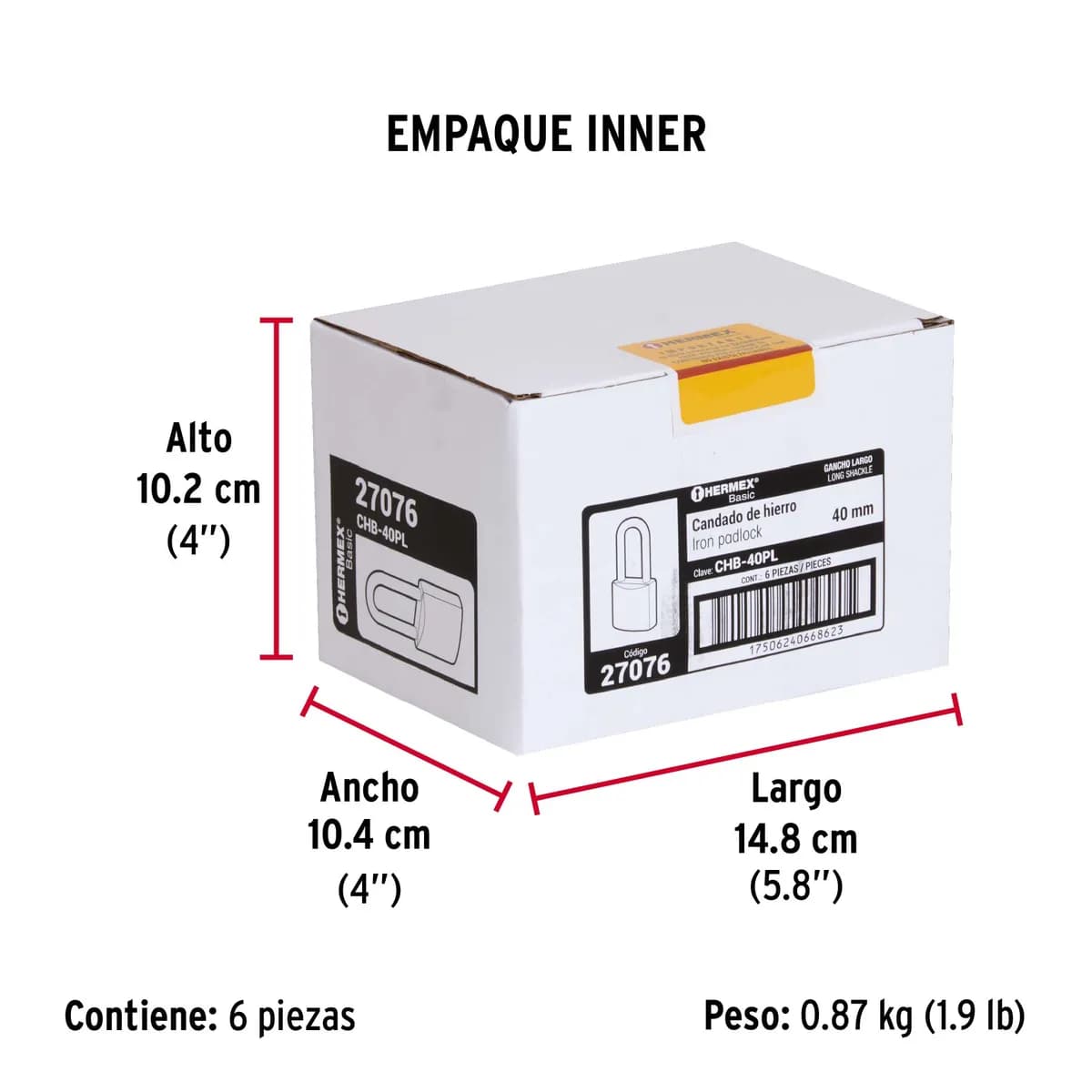 Candado de Hierro 40 mm CHB-40PL Truper - 27076