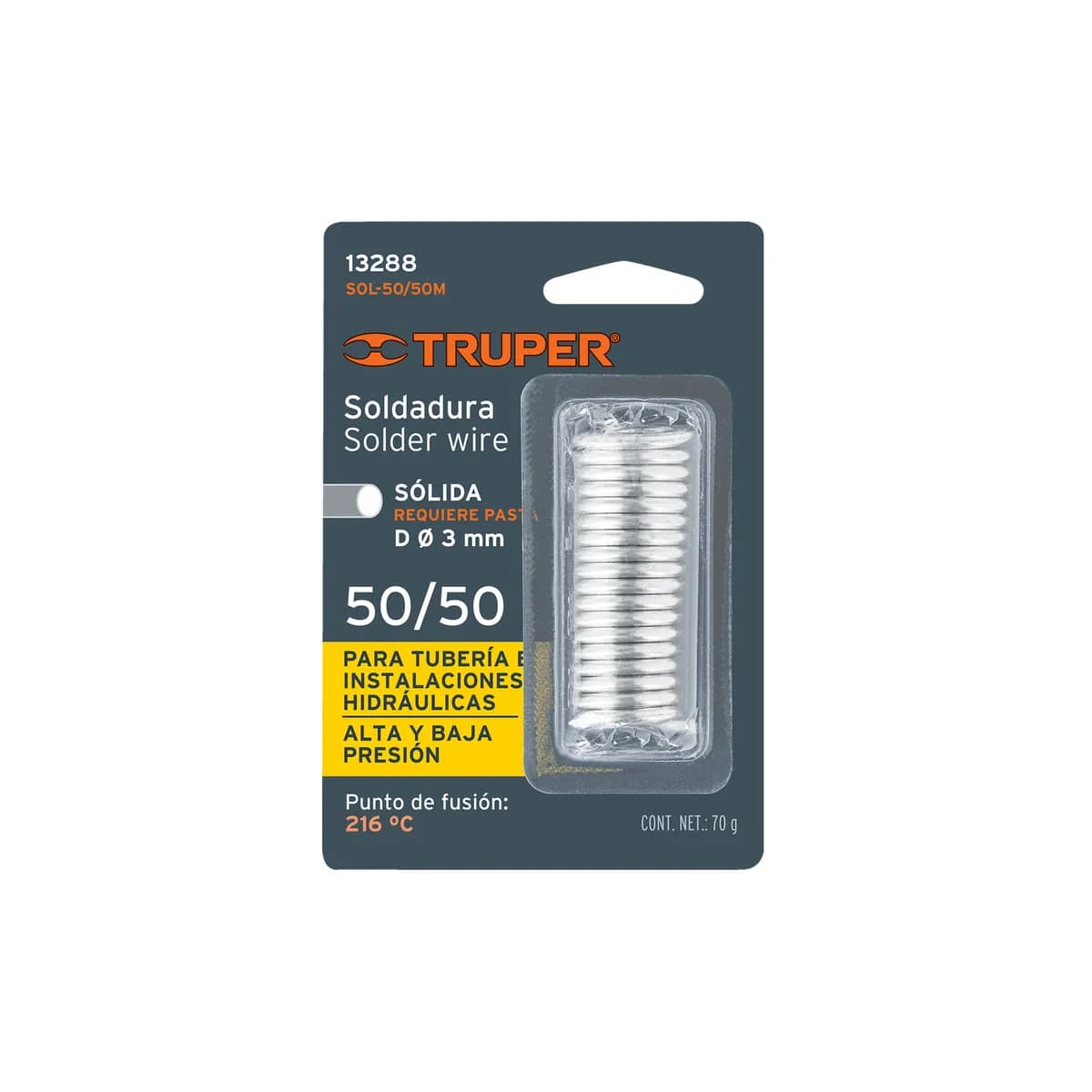 Mini Soldadura Sólida 50/50 Hidráulica 70 g Truper - 13288