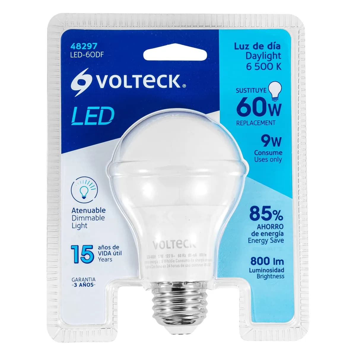 Foco LED 9 W (60 W) 6500 K Atenuable Luz Blanca Fría Volteck - 48297
