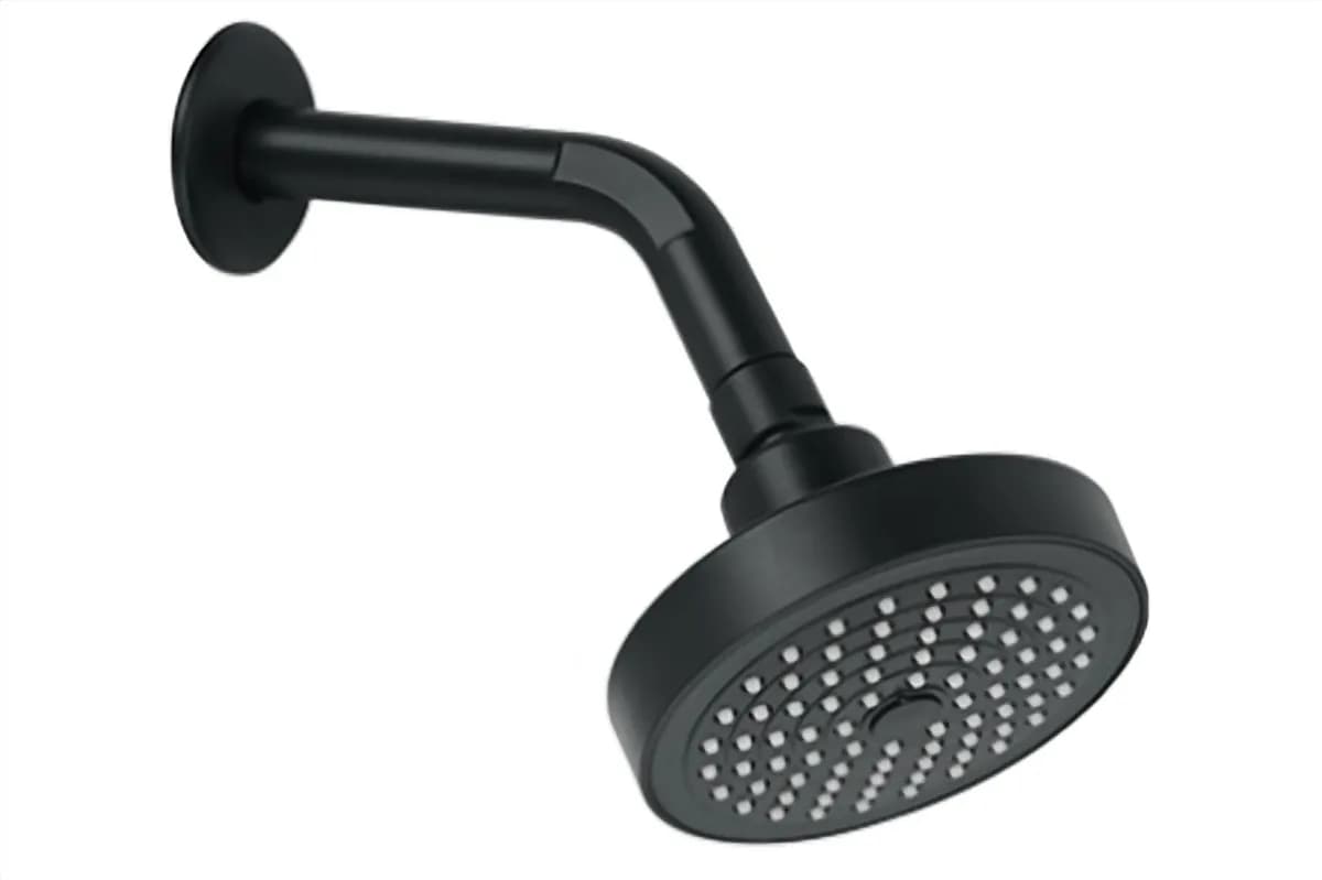 Regadera Redonda con Tubo Negro Mate MEER - RCT316
