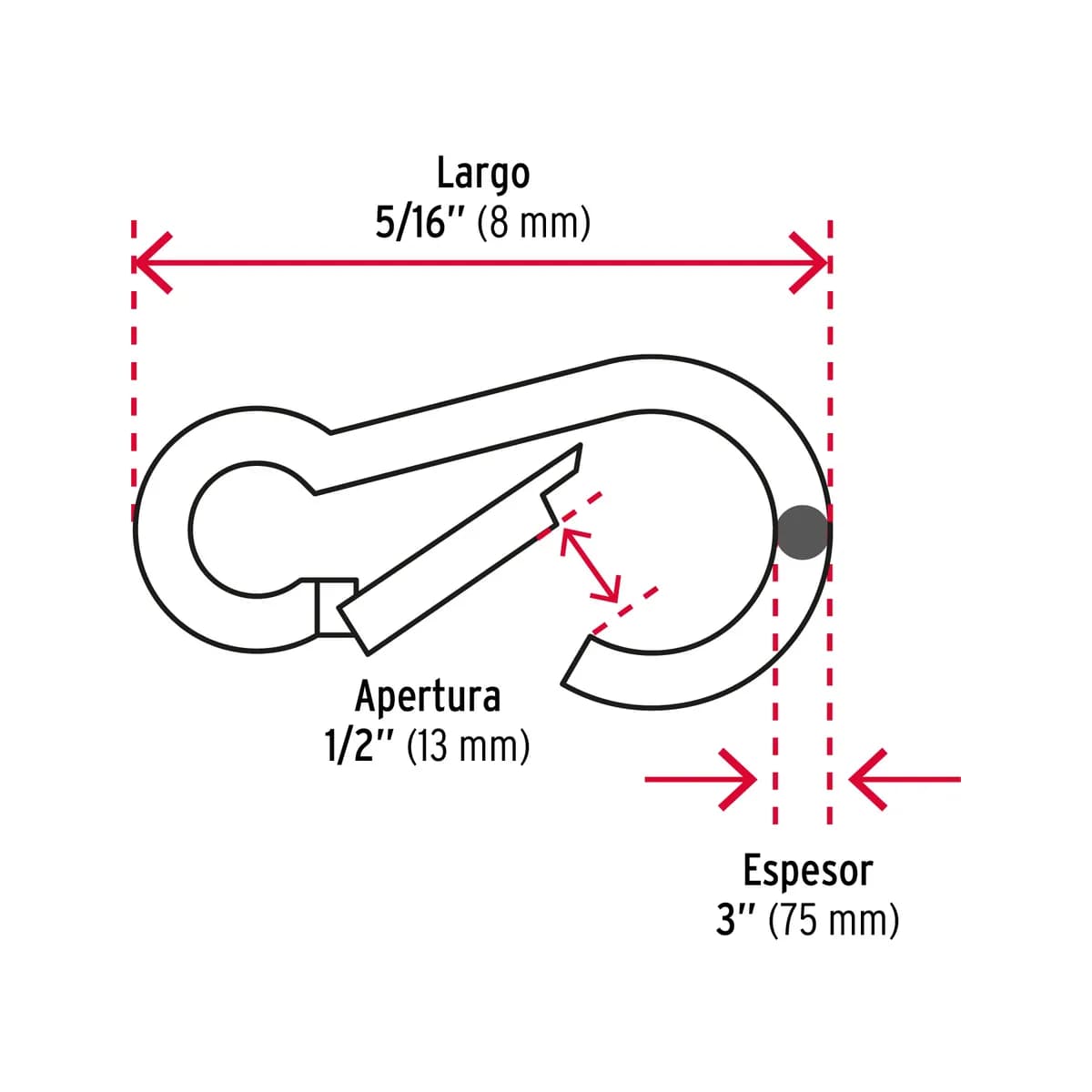 Bandola Mosquetón de Acero 5/16" Fiero - 44039