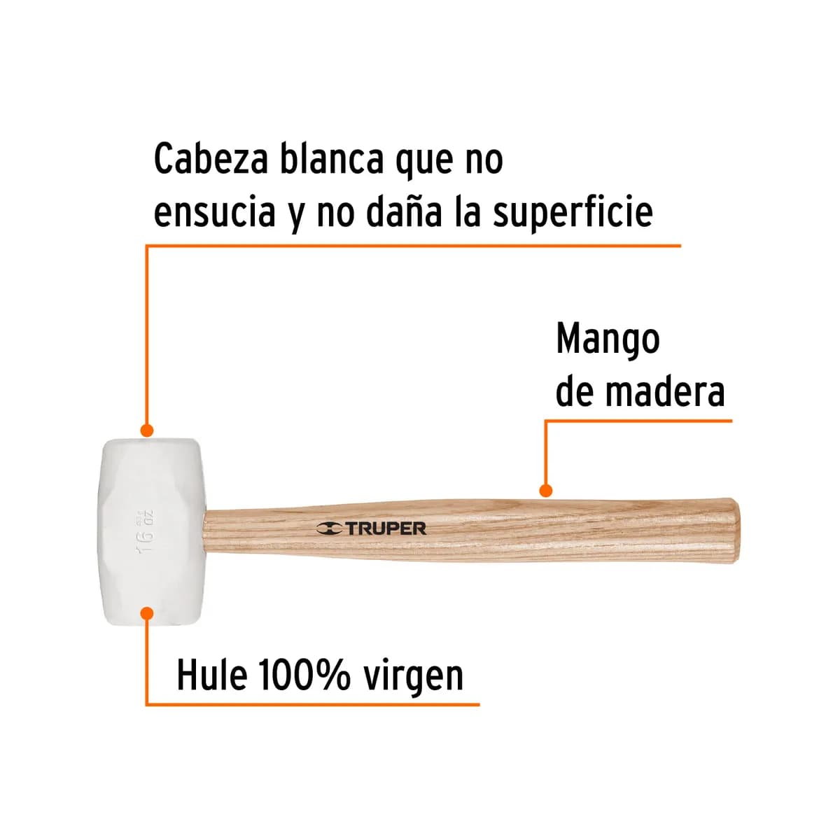 Mazo de Hule 16 oz Truper MH-16 - 16931