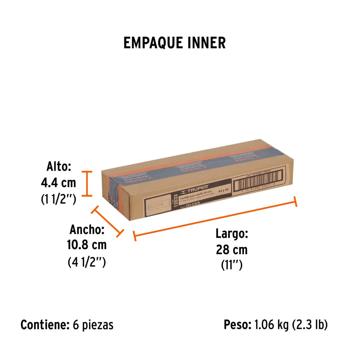 Cuchilla para Cepillo Carpintero #4 y #5 Truper - 12033