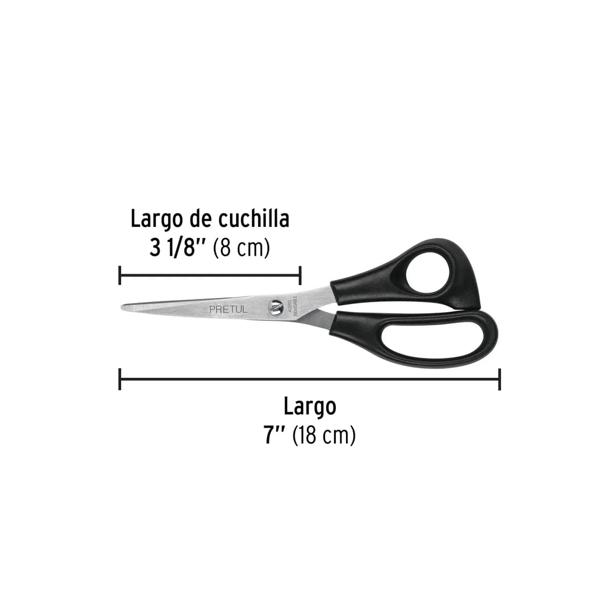 Tijera 7" de Acero Inoxidable para Casa y Oficina Pretul - 23186