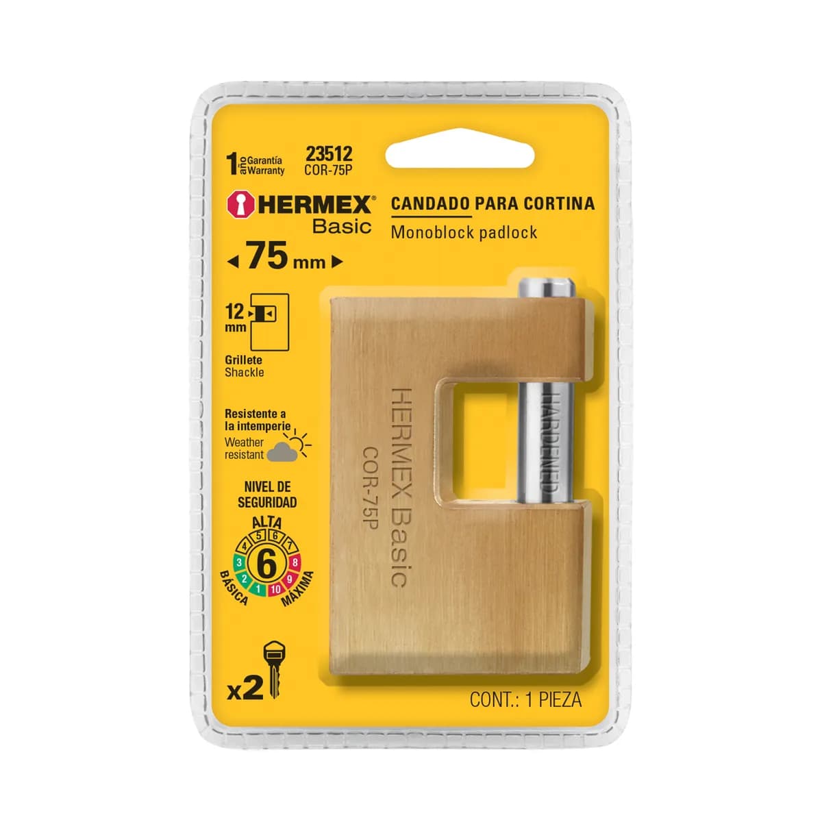 Candado Antipalanca 75 mm Hermex - 23512