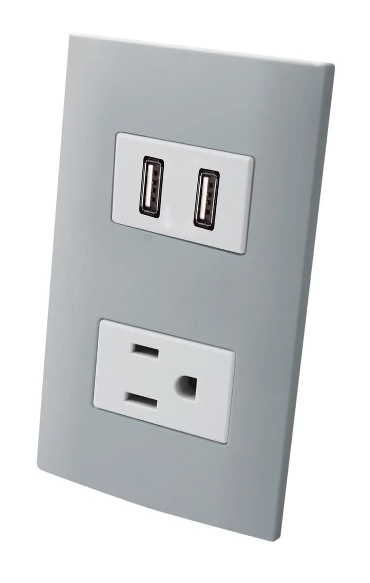 Contacto Aterrizado con 2 Puertos USB AKSI - 124826
