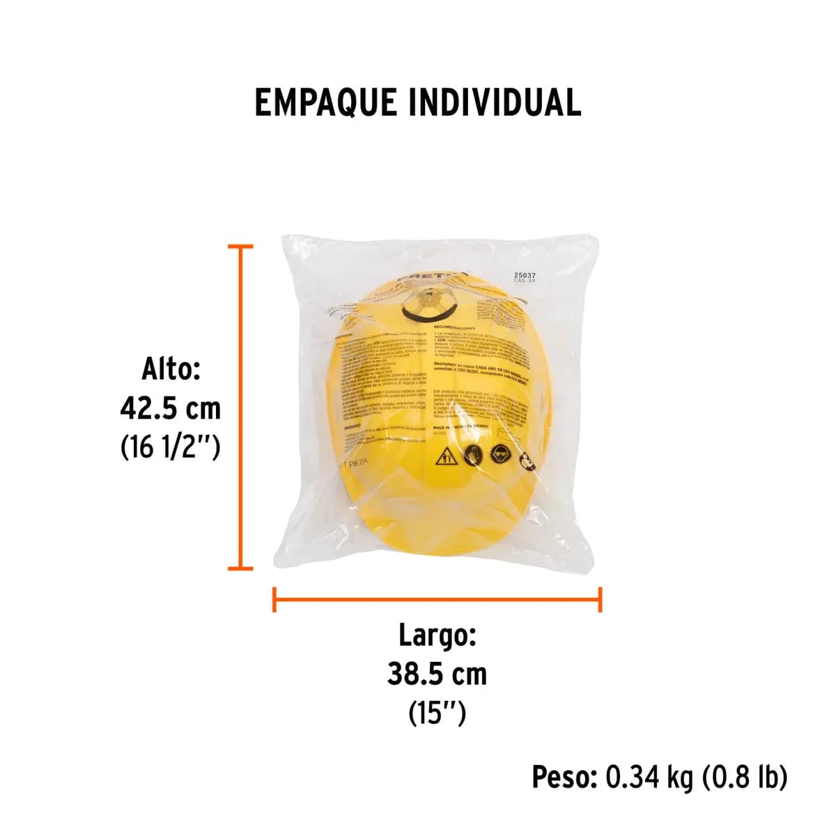 Casco de Seguridad Amarillo Pretul - 25037