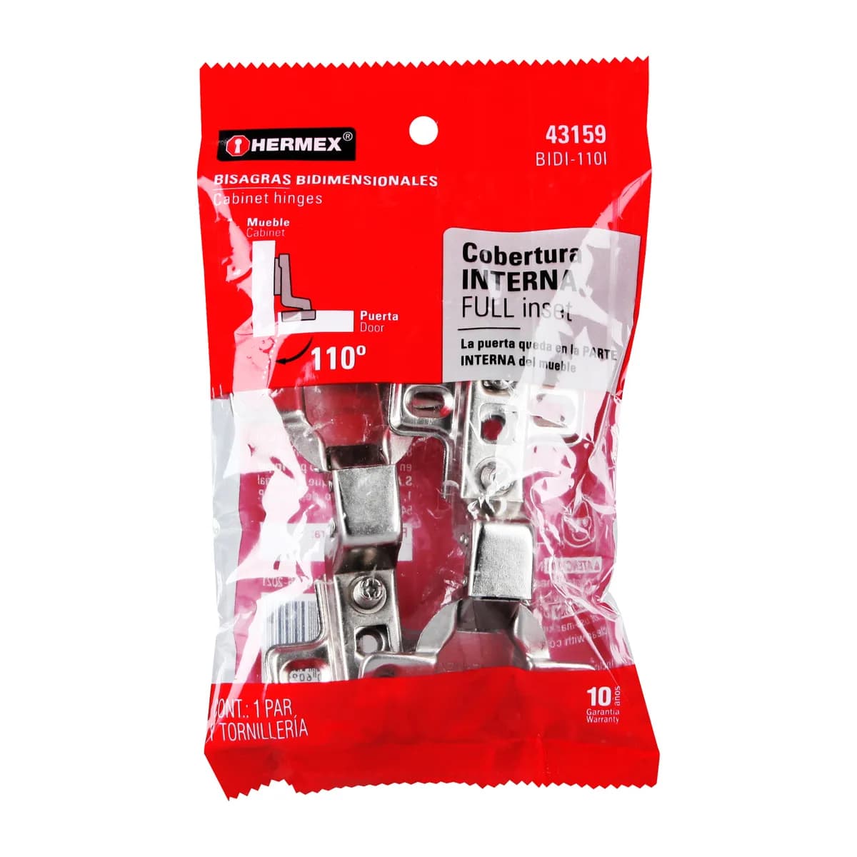 Bolsa con 2 Bisagras Bidimensionales 110° Truper - 43159