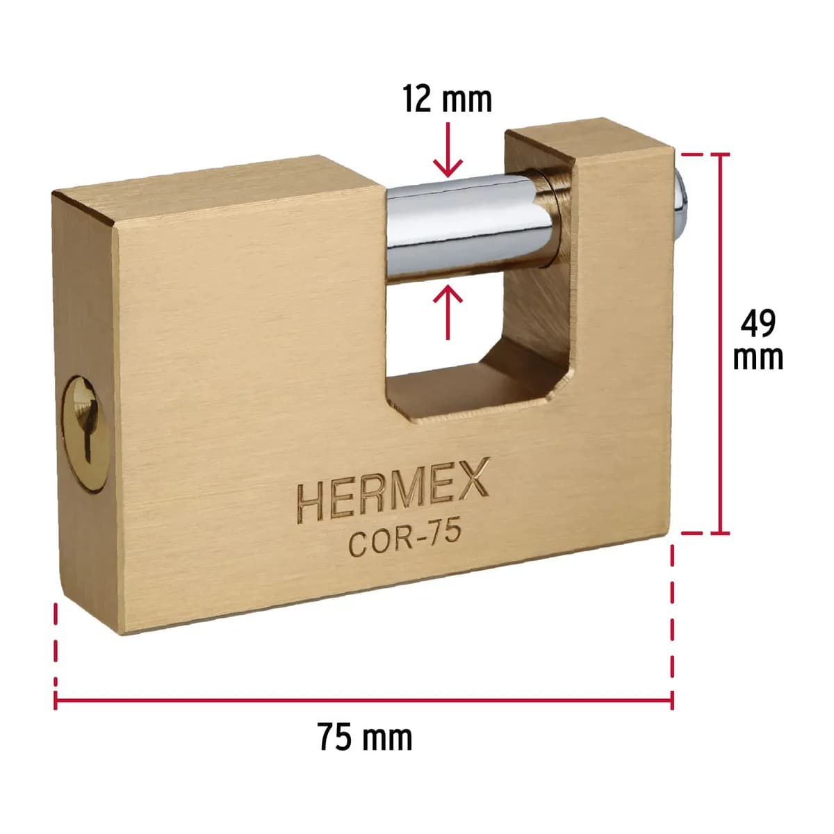Candado Antipalanca 75 mm Hermex - 43357