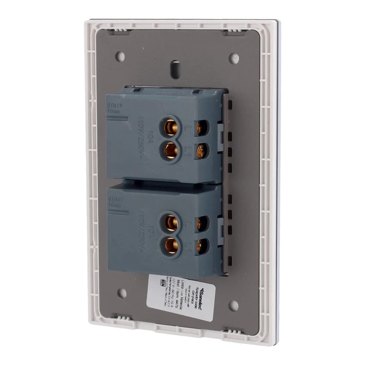 Placa Venecia Blanco con Apagador Doble Santul - 4475