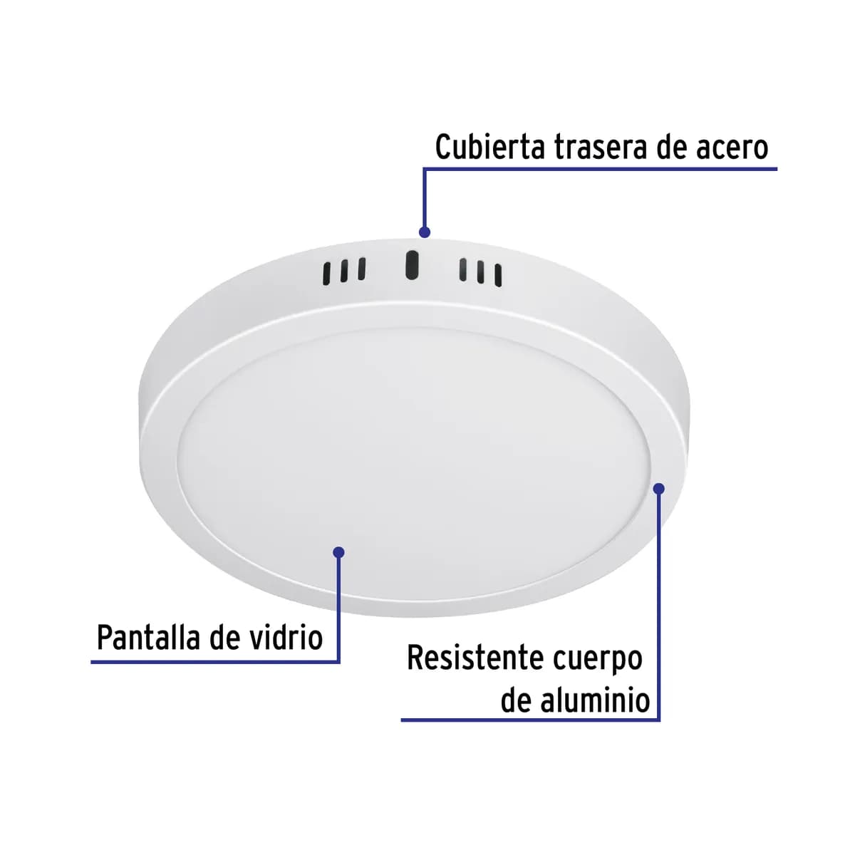 Luminario LED Redondo Blanco 3000 K 18 W Volteck - 48258