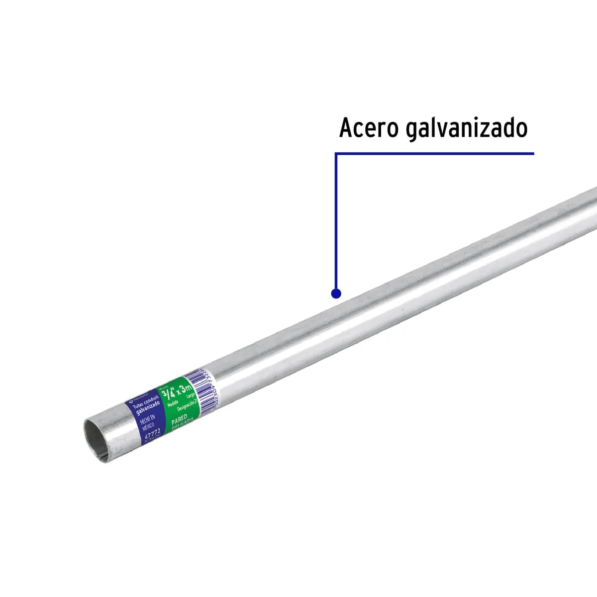 Tubo Conduit 3/4" Pared Delgada Verde 3 m Truper - 47772