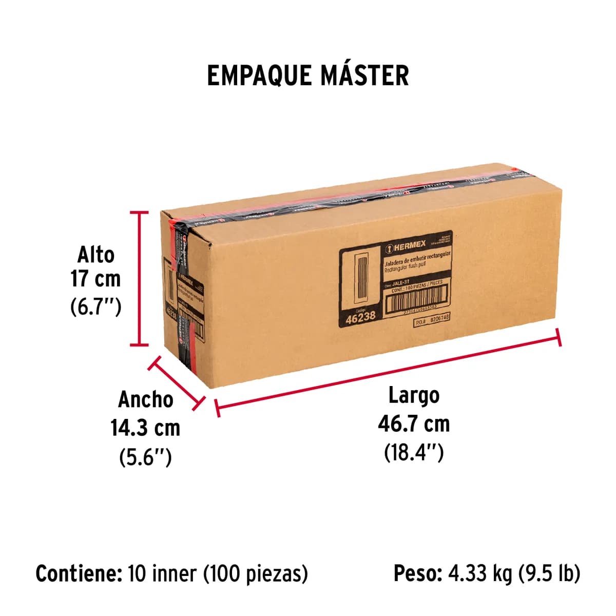 Jaladera de Embutir Cuadrada JALE-31 Truper - 46238