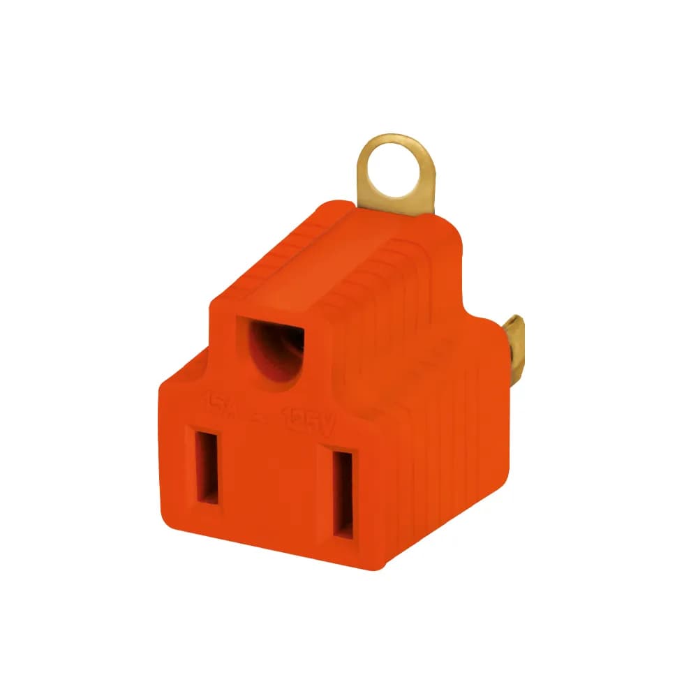 Adaptador de 3 a 2 Naranja Polarizado AKSI - 117402
