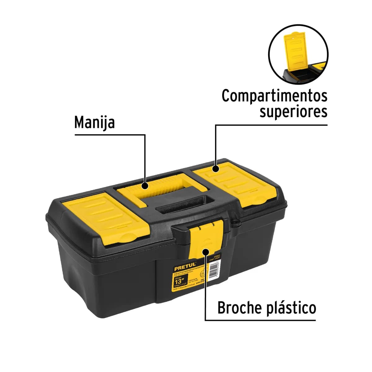 Caja para Herramientas 13" con Compartimentos Pretul - 20602