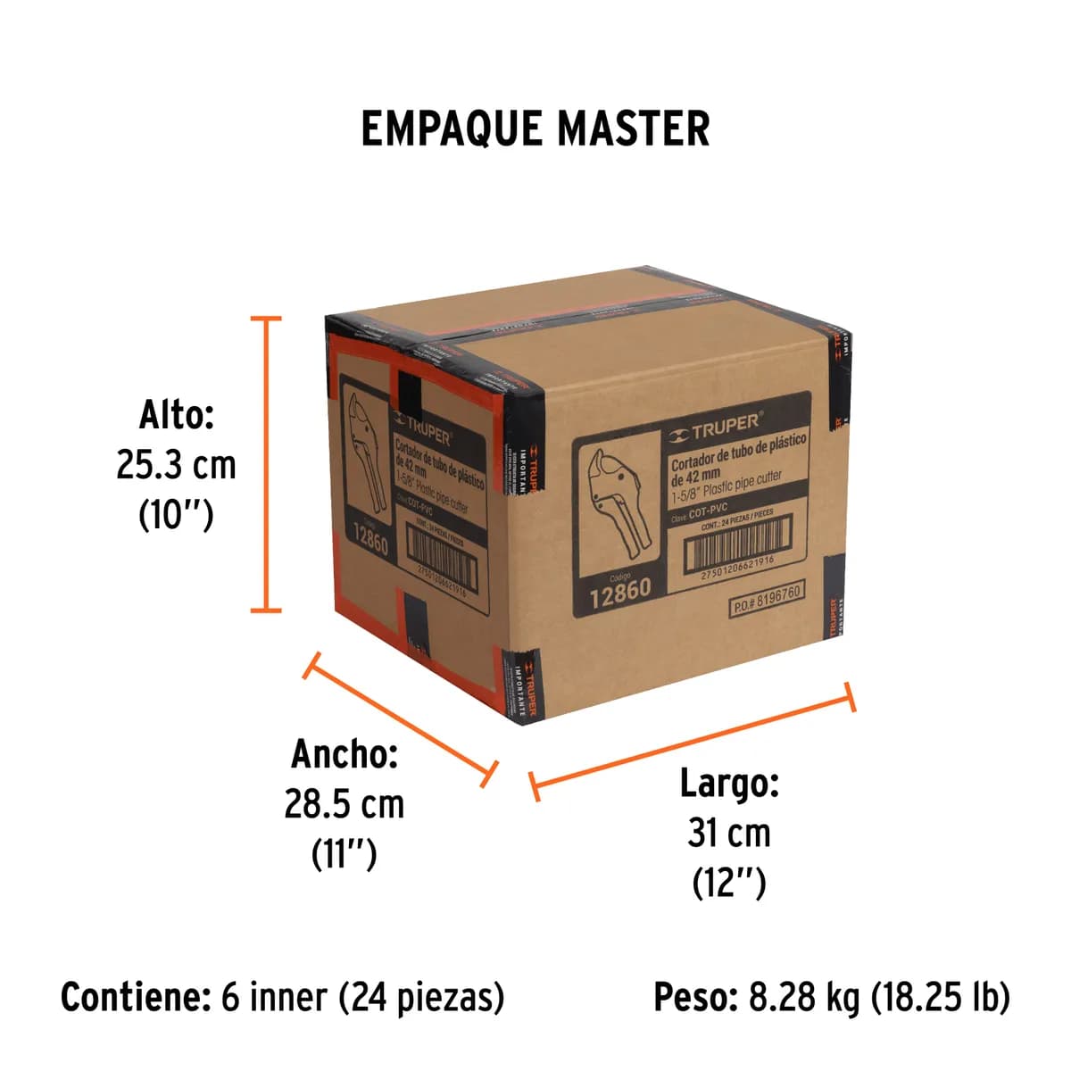 Cortador de Tubo Plástico 1 5/8" 41 mm Truper - 12860