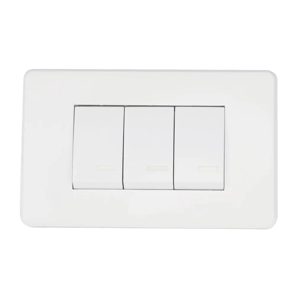 Apagador Triple con Placa Blanco Argos - 8840915