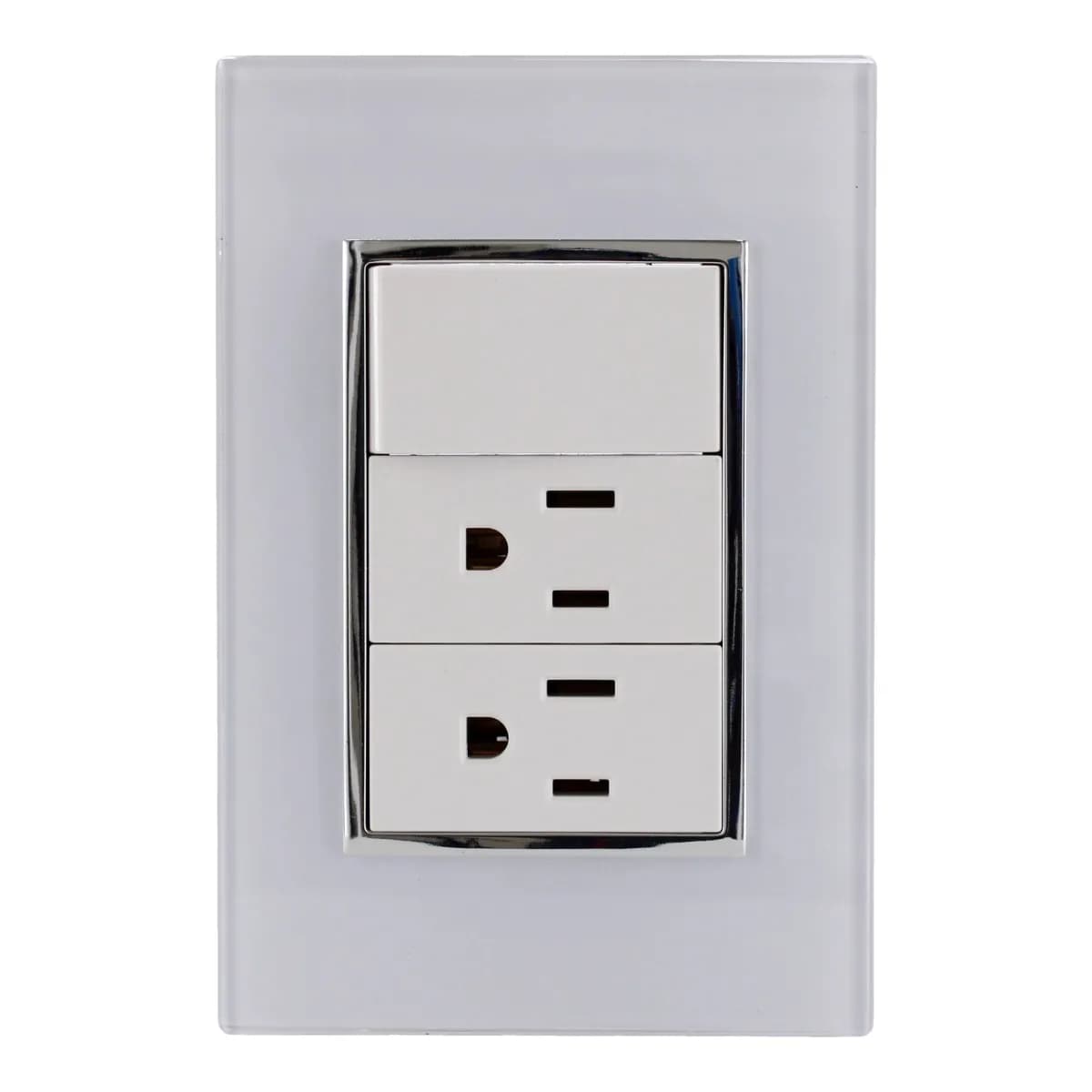 Placa Venecia Blanco con Apagador y Contacto Doble Santul - 4478