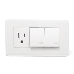 Apagador Doble y Contacto c/Placa Argos