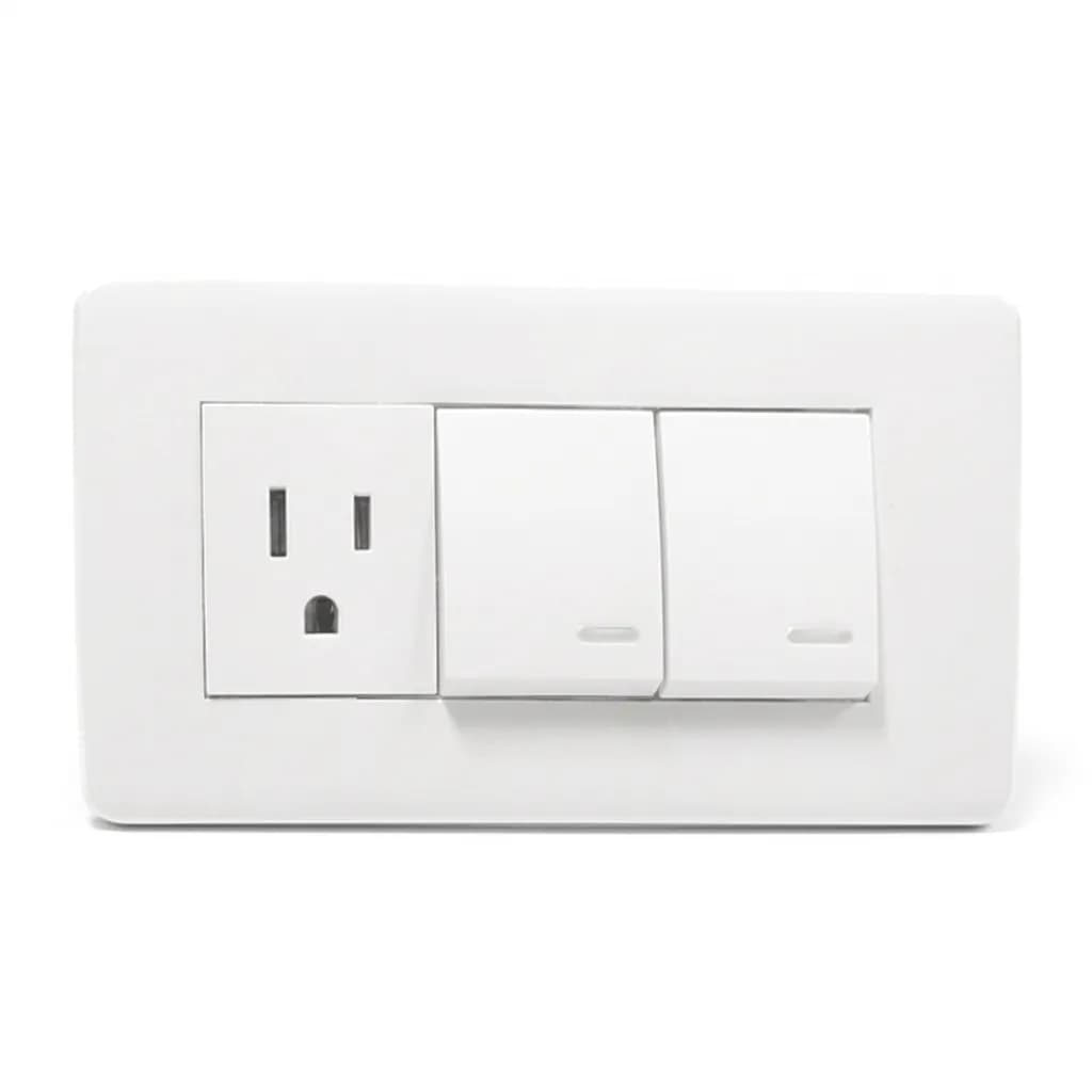 Apagador Doble y Contacto c/Placa Argos