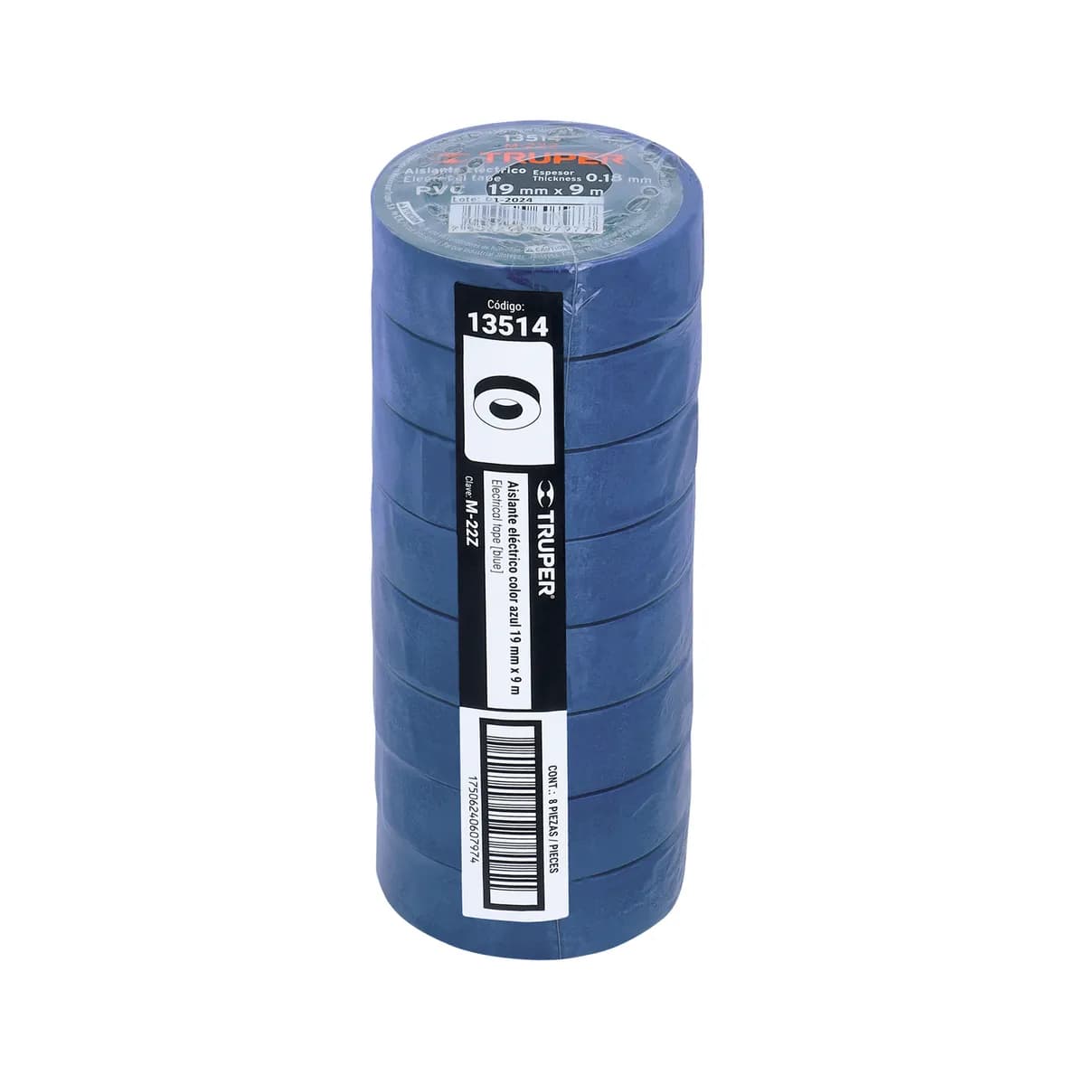 Cinta de Aislar 9 m x 19 mm Azul Truper - 13514