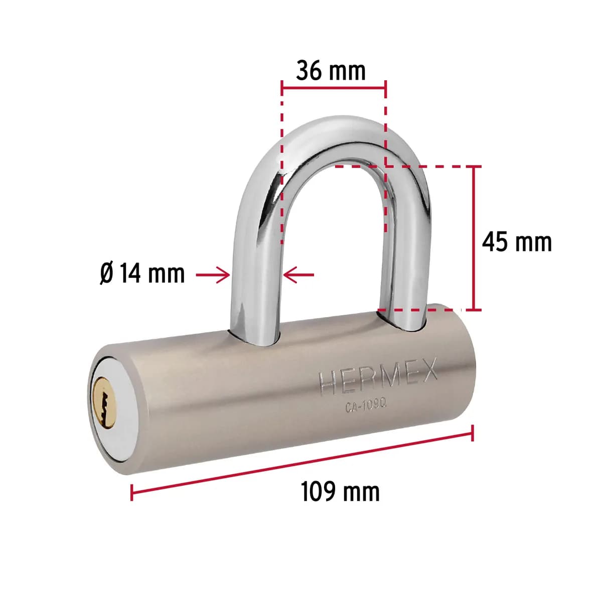 Candado de Acero 109 mm Gancho Corto Truper - 43365