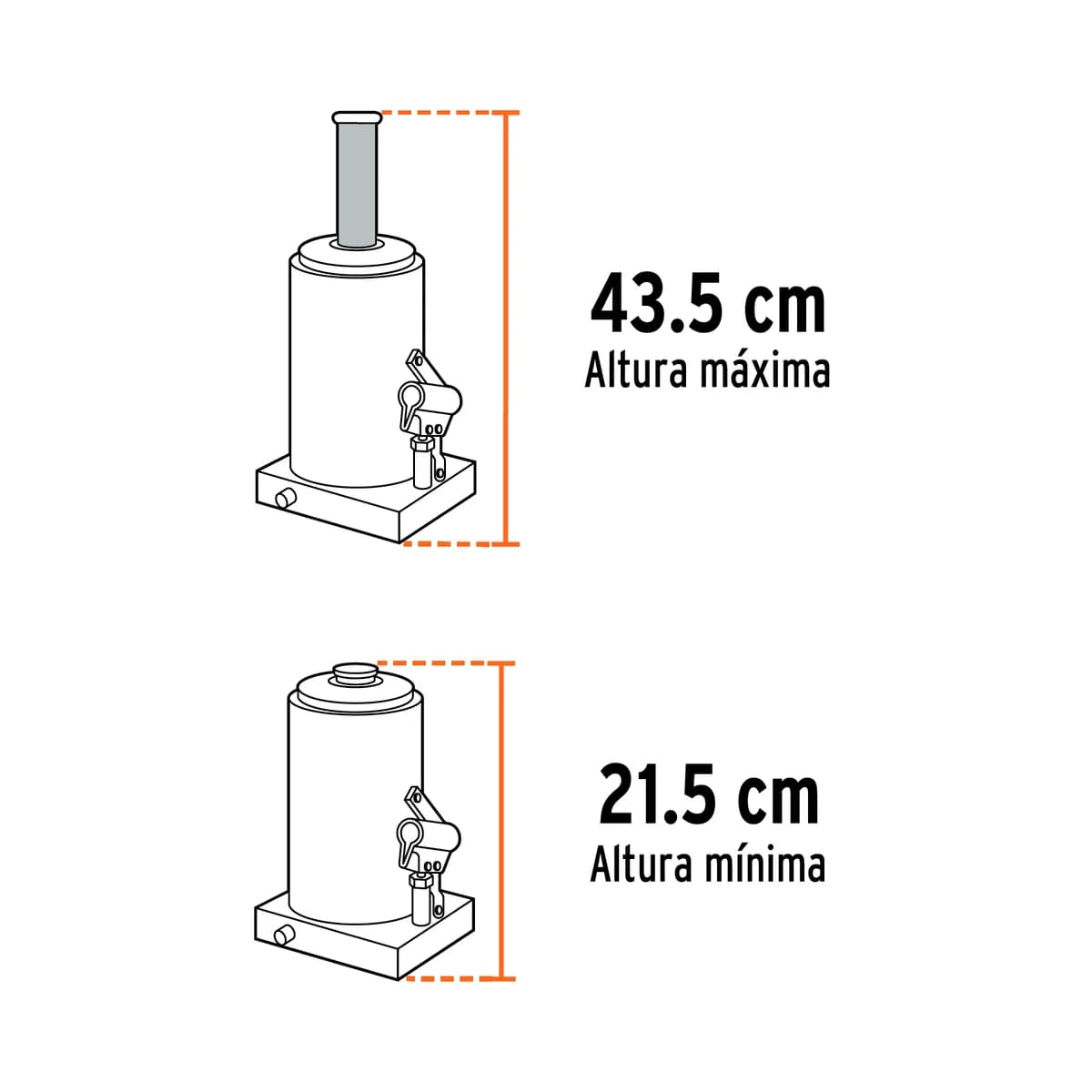 Gato Hidráulico de Botella 6 Toneladas Truper - 14814