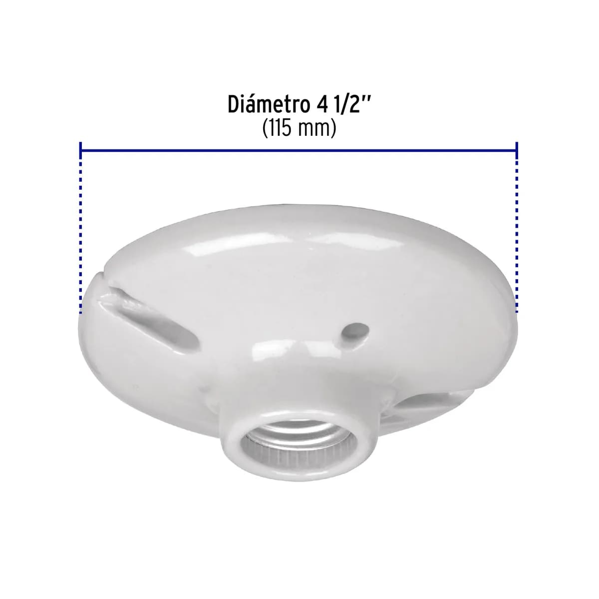 Portalámpara de Porcelana 4 1/2" Redonda Volteck - 47915