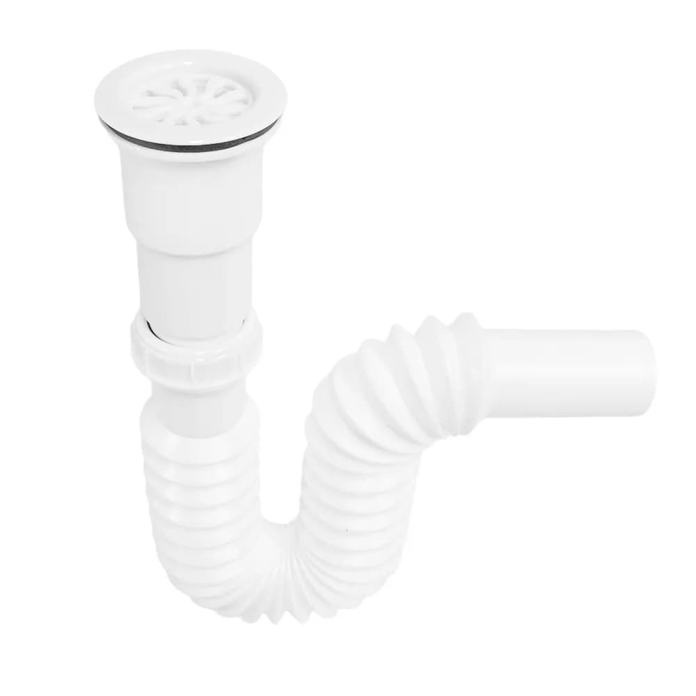 Céspol para Fregadero con Rejilla Blanco 55 cm y Check Antiolor Fleximatic - 2233