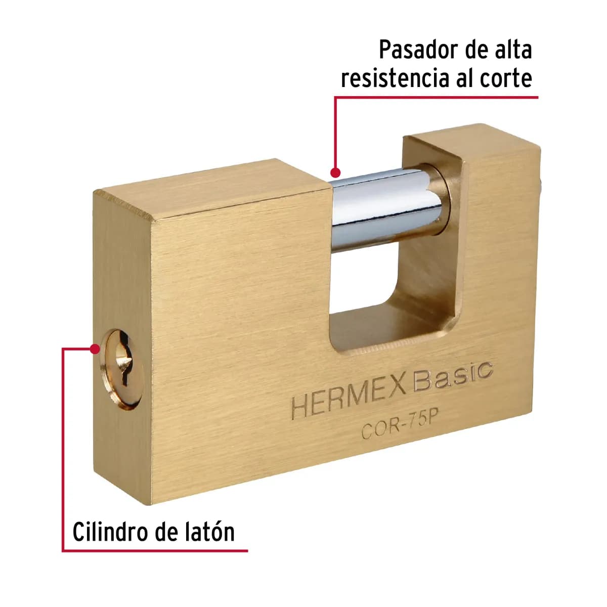 Candado Antipalanca 75 mm Hermex - 23512