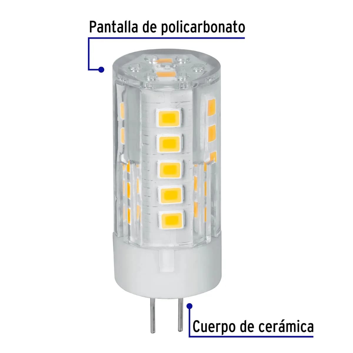 Foco LED 3 W Tipo Cápsula 2700 K Luz Ámbar Volteck - 48103