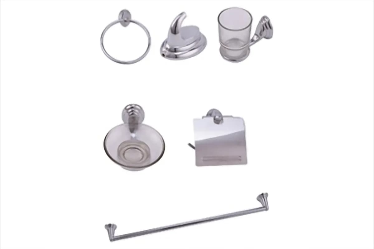 Juego de Accesorios para Baño 6 Piezas Cromo Meer - ACC-001