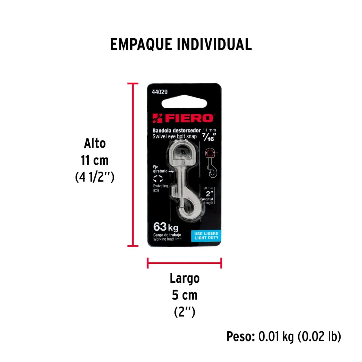 Bandola de Zinc Giratoria 7/16" Fiero - 44029