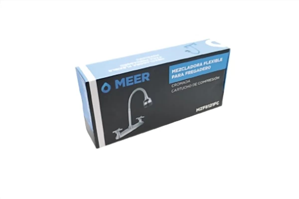 Mezcladora para Fregadero Cruceta con Cuello Flexible MEER - MZF8121FC