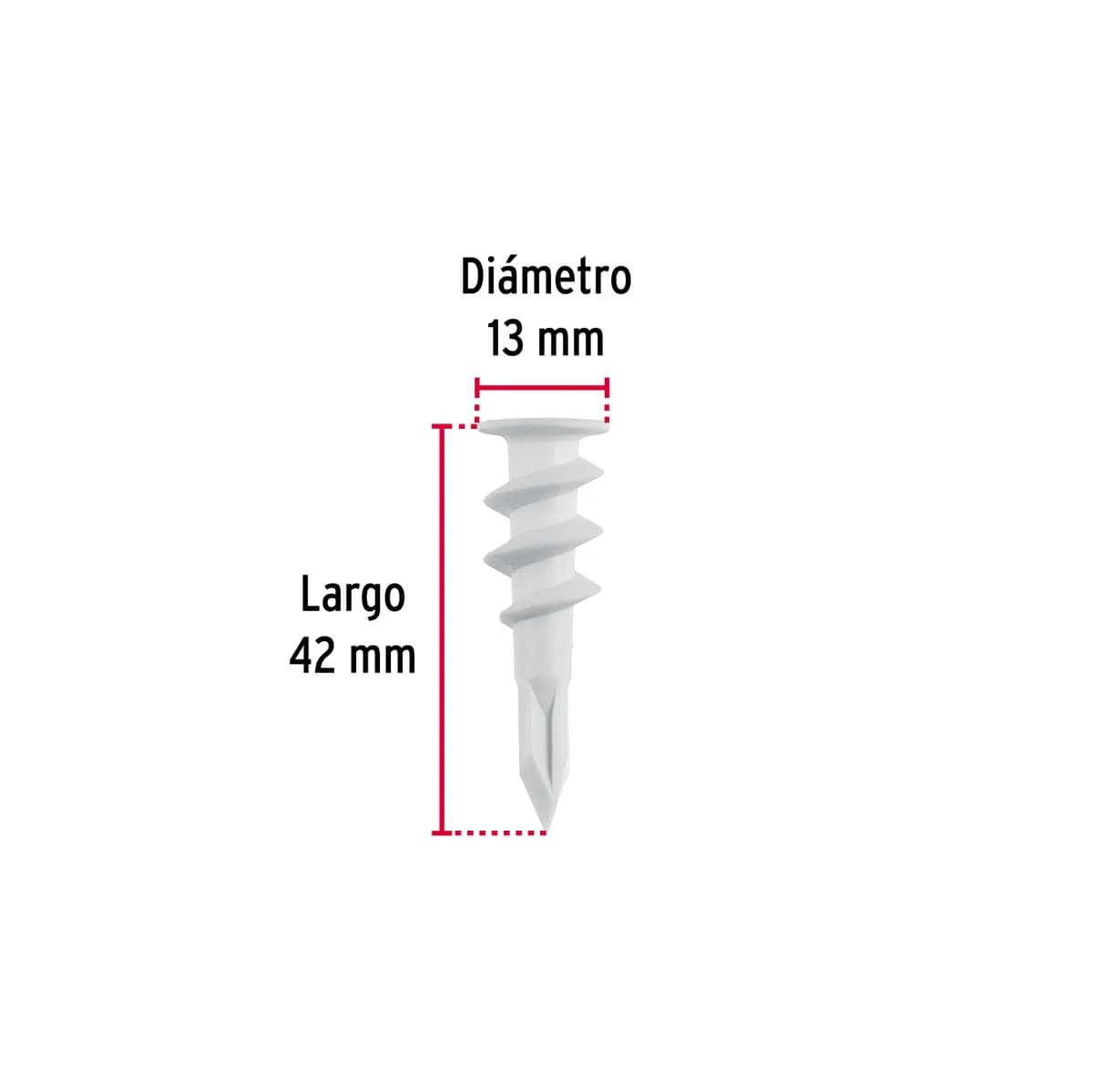 Bolsa con 20 Taquetes de Plástico 1/2" para Panel de Yeso Fiero - 40760