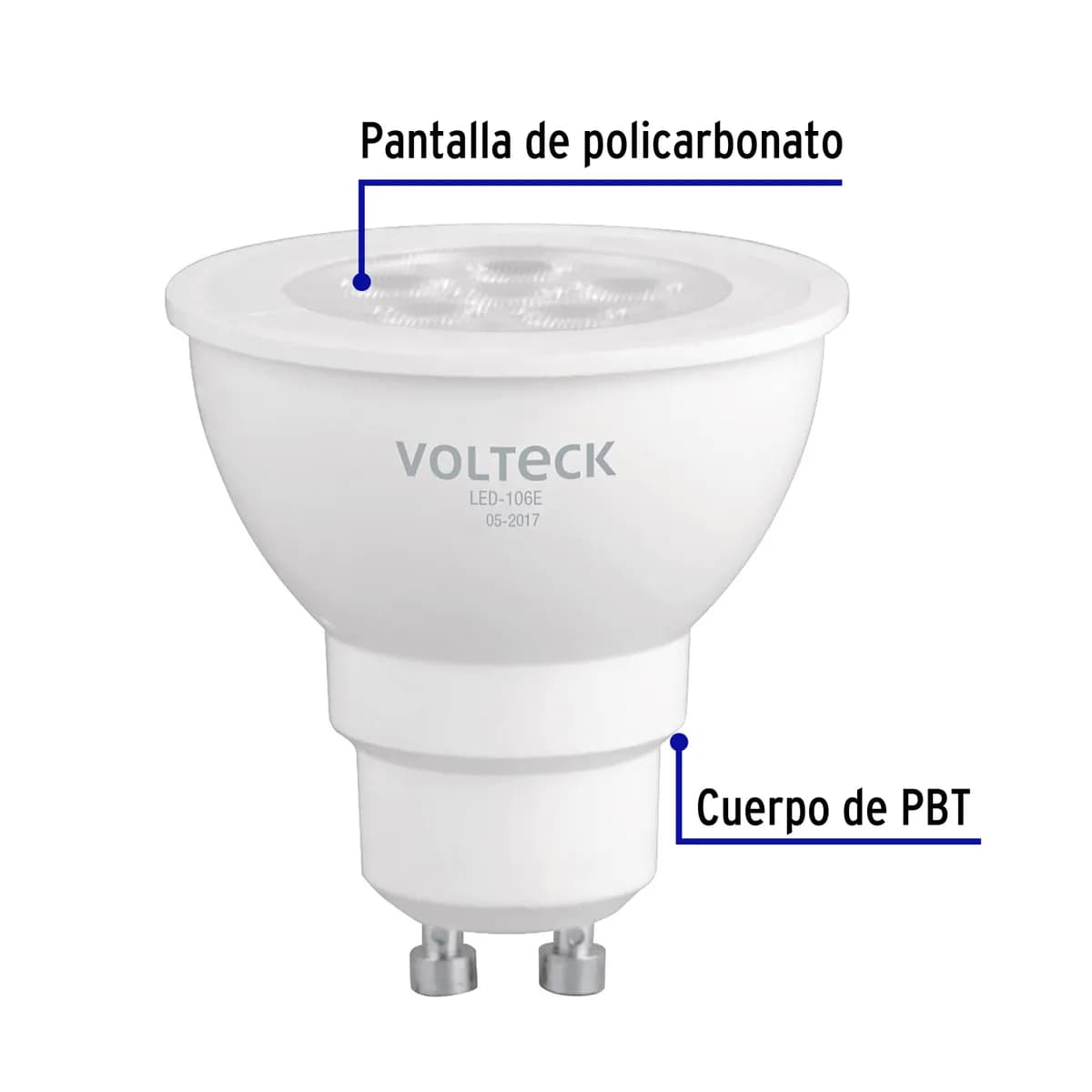 Lámpara LED 6 W MR16 Base GU10 en Blíster Volteck - 46217