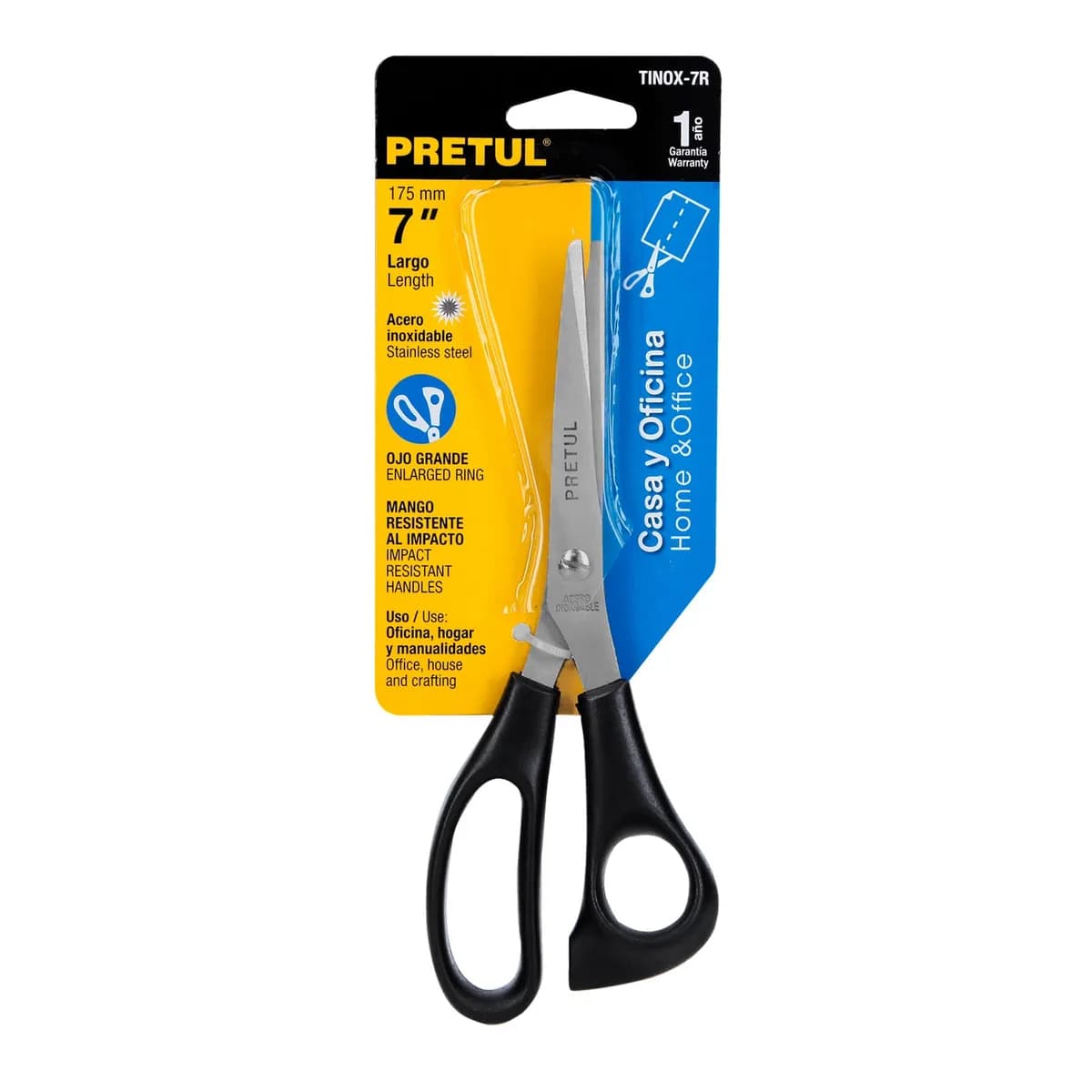 Tijera 7" de Acero Inoxidable para Casa y Oficina Pretul - 23186
