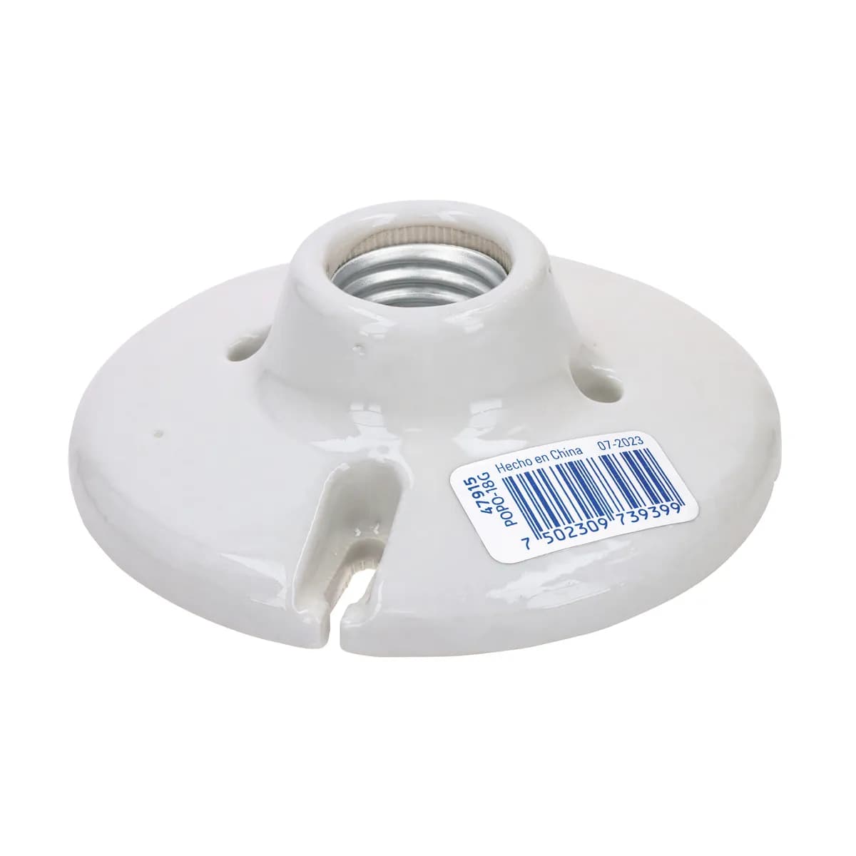 Portalámpara de Porcelana 4 1/2" Redonda Volteck - 47915
