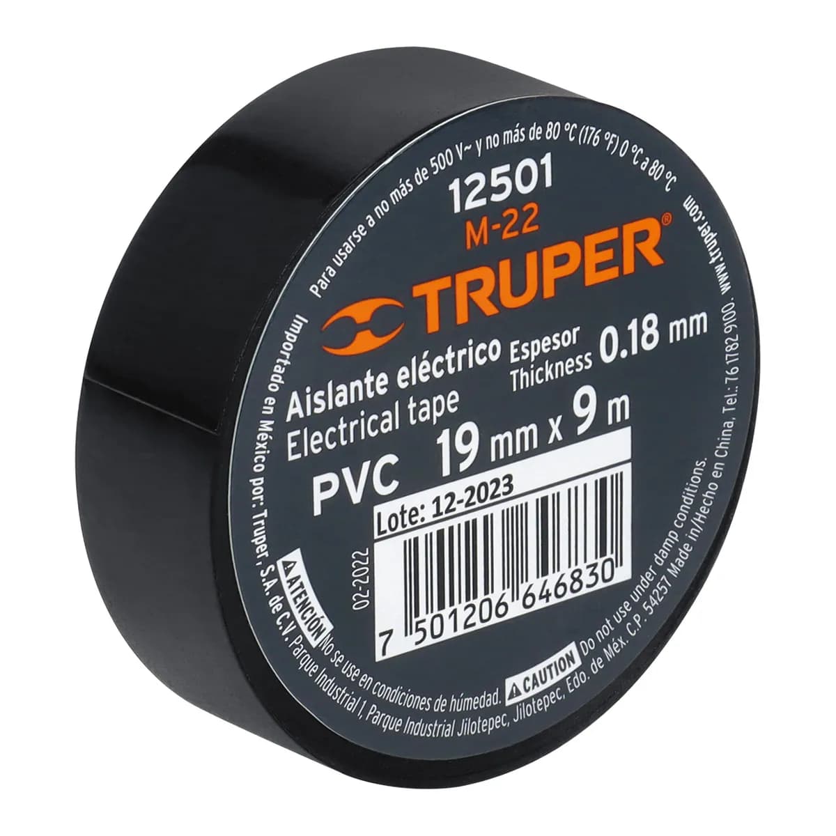 Cinta de Aislar Negra 19 mm x 9 m Truper - 12501