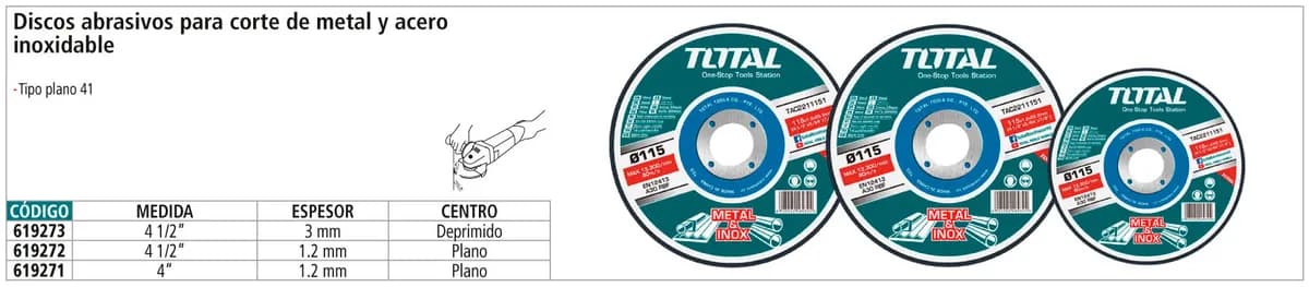 Disco Abrasivo para Corte de Metal 4-1/2" x 3 mm IUSA - 619273